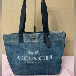 Coach Denim Blue Tote Bag